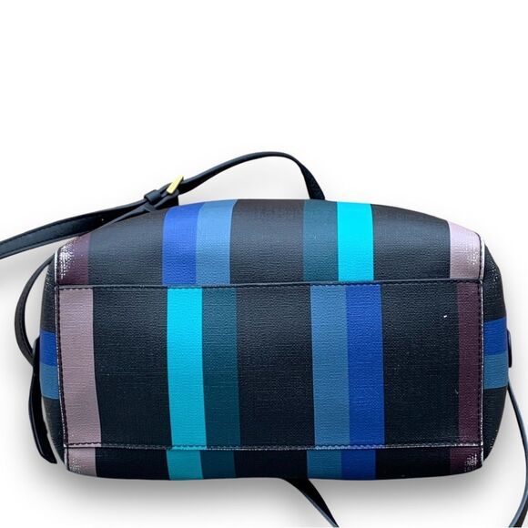 Fossil Sydney Striped Satchel Purse Handbag Multicolor Shoulder Crossbody Bag - Picture 6 of 13
